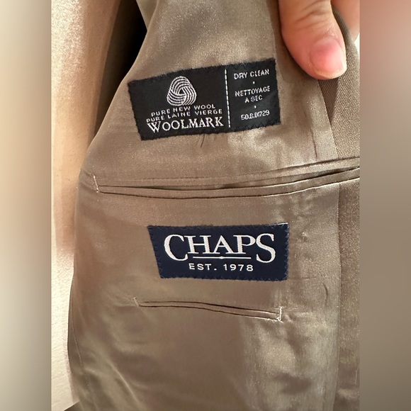 Chaps Brown Tan Pure New Wool Pure Laine Vierge Single Breasted Blazer S… - Picture 7 of 15